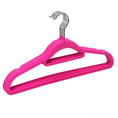 

Flocking Magic Hanger No trace Slip Drying rack New Creative Hanger Cabinet Clothes Hanger 20 Rose Red