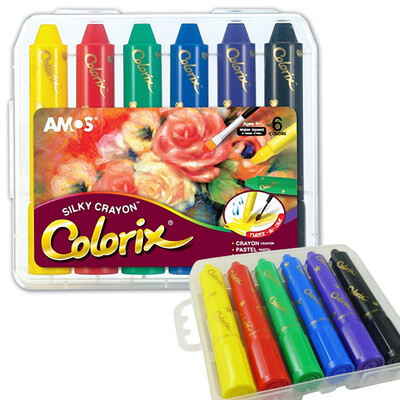 

Амоs импорт из Южной Кореи моющиеся разноцветные восковые карандаши / мели / кисти тройный пластиковый детский инструмент рисования 12 цветов