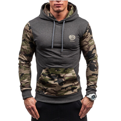 

New Autumn and Winter Men's Hoodies Contrast Color Slim Thickened Fleece Hoodies