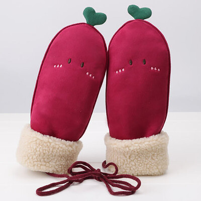 

Gloves female winter cute cartoon students thickening plus cashmere warm cycling all-inclusive refers to the neck gloves