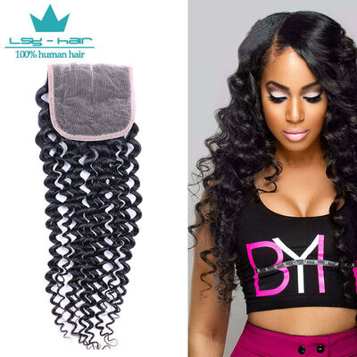 

7A Indian Curly Lace Closure Indian Kinky Middle Closure 4*4 Afro Curly Lace Front Closure With Free Shipping