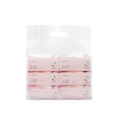 

Cotton era PurCotton 2017 new HelloKitty version of baby cotton towel 13 20cm 100 pieces bag 6 bags set Pink Plus