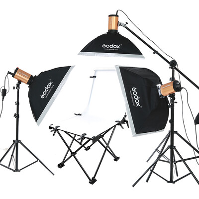 

Godox Goblin 250SDI Three Light Studio Set Flash Photography Light Photography Softbox Camera Light Set