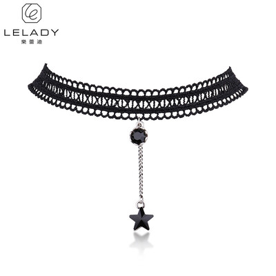 

Lelady Choker necklace Lace neck chain Austria crystal Collarbone necklace pendant