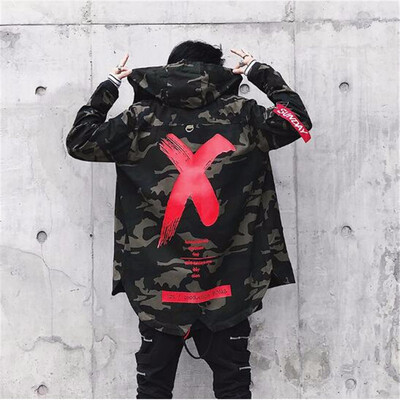 

Coat Camo Jacket Red Yellow Headwear Hoody Windbreakers Hip Hop Jackets Coat For Men Women US Size -XL