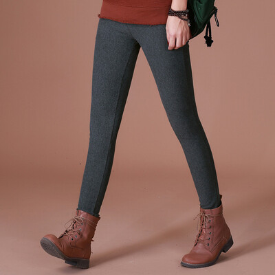 

City plus CITYPLUS 2017 autumn&winter new women&39s literature&art wild wear elastic Slim warm feet pants plus velvet thick leggings CWKX179257 dark gray
