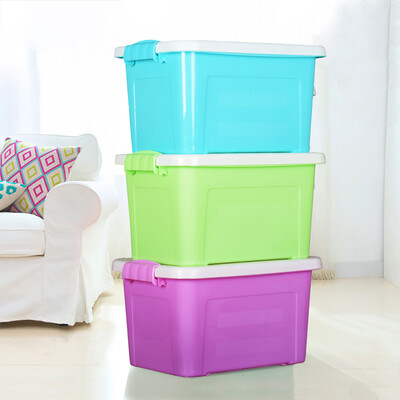 

Plastic storage box storage box toy clothes sealed box environmental storage box mixed color 3 Pack