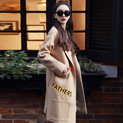 

Markentsee 2017 new women&39s winter Korean fashion Slim temperament loose in the long section of elegant simple wool coat zx16101103 camel M