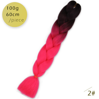 

AISI HAIR Ombre Kanekalon Braiding Hair Extensions 24inch 100g Synthetic Jumbo Braids Hair Fiber Pink Purple Blue Green 1pce
