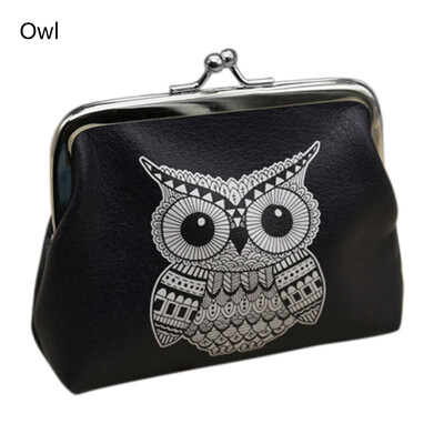 

Women Mini Printing Owl Bird Flower Wallet Card Holder Case Coin Purse Clutch Handbag Bag