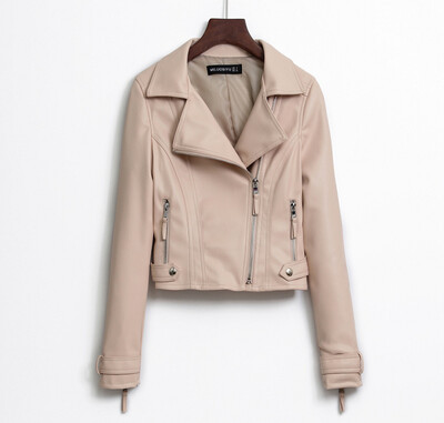 

2017 spring and autumn new leather short paragraph Ms. small leather suitcase leather jacket jacket women