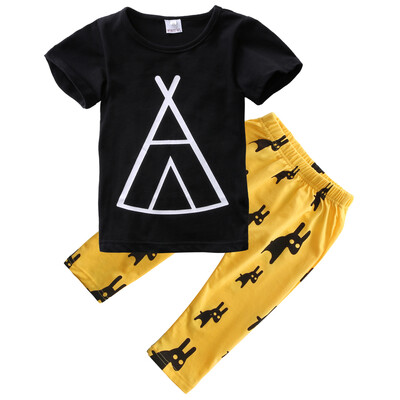 

2pcs Newborn Toddler Infant Kids Baby Boy Clothes T-shirt TopsPants Outfits Set