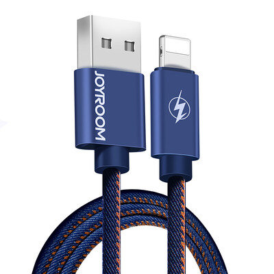 

Машина музыкальное поле Apple data line мобильный телефон таблетка быстрая зарядка 1,8 м для iPhone 8/7 / 6s / 6Plus / 5S / iPad ковбой данных кабель деним синий