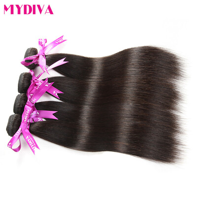 

My Diva Brazilian Straight Virgin Hair 4 Bundles Grade 7A Nature Color 100 Unprocessed Human Hair Weave Weft