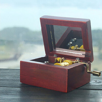 

2017 fashion creative wooden music box sky city hand-style wooden octave box birthday gift exquisite ornaments