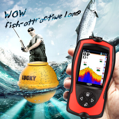 

Fish Finder echo sounder Wireless Fishfinder English Russian Menu 147ft 45m 240V for Fish Detector fishfinder FF1108-1CW