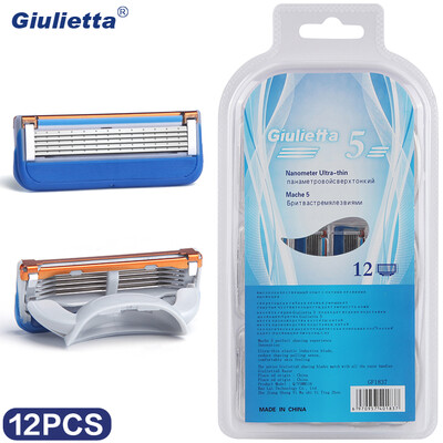 

Giulietta Brand Razor Blade For Men 12 Pieces 5 Layer Stainless Steel Blade Material GF1837