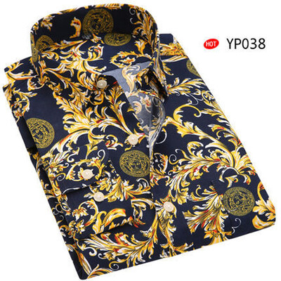 

Men Shirt Fashion Long Sleeve Printing Spring Autumn Slim