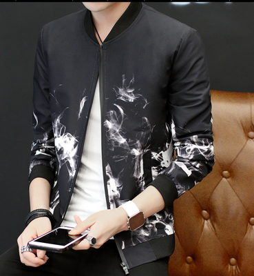 

Casual Men' Jacket Print Simple Zipper Youth Jacket Men Coats Winter Male Outerwear Autumn Overcoat Khaki