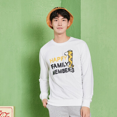 

Semir Sweater Male 2017 Fall Round Collar Long Sleeve T-Shirt Cotton Men Korean College Wind Student Pullover 17316161001 Pink S