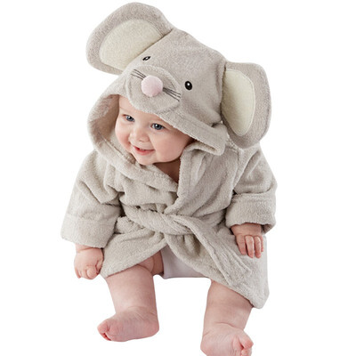

Boy Girl Animal Baby Bathrobe Baby Hooded Bath Towel Infant Bathing Honey Baby