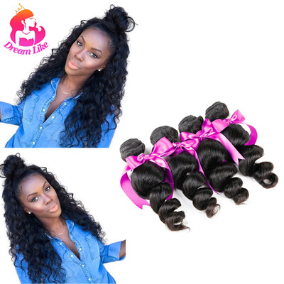 

Dream Like Loose Wave Virgin Hair 4 Bundles Необработанные перуанские человеческие волосы Loose Wave