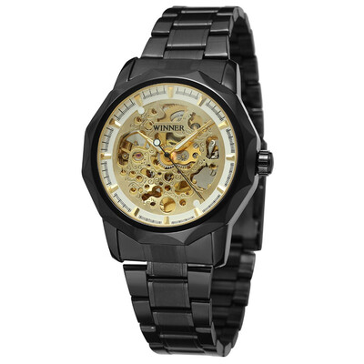 

T-WINNER Mens High Quality Automatic Mechanical Wratches Military Stainless Steel Bracelet Wrist Watch