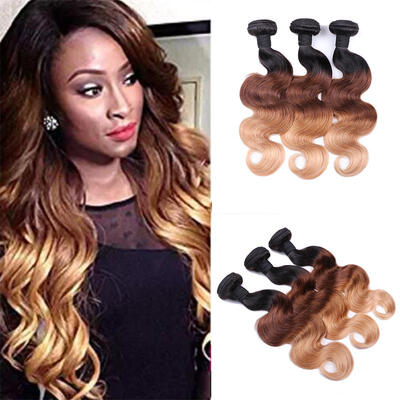 

7A Malaysian Virgin Hair Body Wave Ombre Hair Extensions Soft Malaysian Hair Weave Bundles 3pcs Human Hair Extensions T1B427