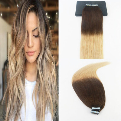 

Ombre Color 2 Fading to 24 Brazilian Hair 10-30" 2PcsLot Straight Hair Full Set Skin Weft Hair Extensions Free Shipping