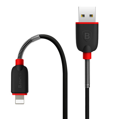 

Baseus soft spring data cable Apple 6 6s data cable charger line support iphone5 6s 7 Plus SE ipad air mini 1M black&red paragraph
