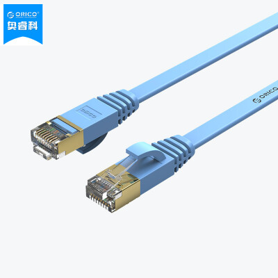 

Austrian ORICO PUG-C7B CAT7 seven types of 10G finished flat wire mesh pure copper shield high-speed network jumper project home RJ45 computer cable blue 5 meters