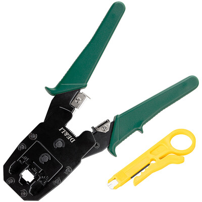 

Deli deli 4P6P8P three network clamp crystal segment crimping pliers crimping pliers cable clamp multi-function network tool DL2468
