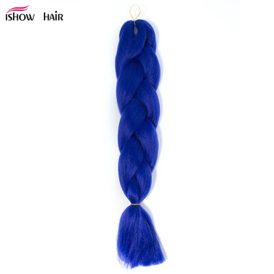 

Ishow 24inch Synthetic Braiding Hair Pure Color HighTemperature KanekalonJumbo Braid Hair Extensions Crochet Yaki Texture 1pc100g