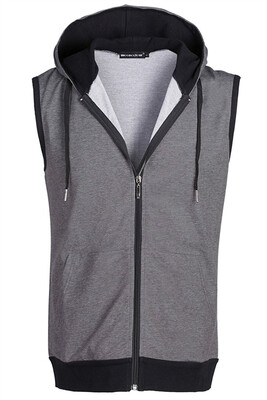 

Mooncolour Mens Active Sleeveless Zip Up Hoodies