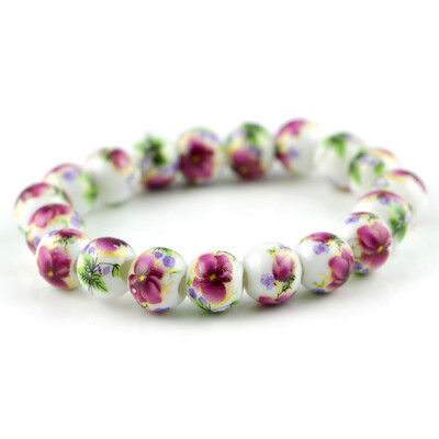

Rose Flower Porcelain Beads Bracelet OL Style Ceramics accessories made in china free shipping Creative Gifts Factory price