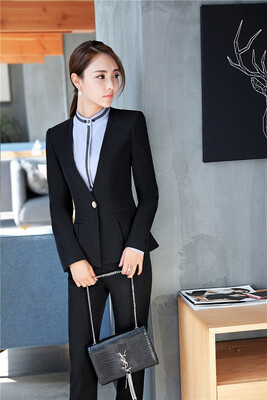 

New Arrival Autumn Winter Long Sleeve Formal OL Styles Grey Blazers Jackets Coat For Ladies Office Outwear Female Tops Clothes