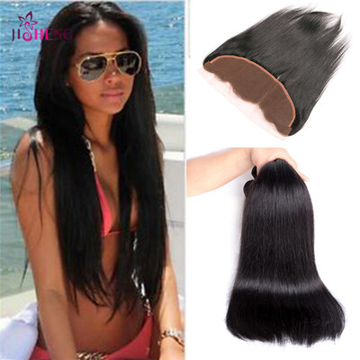 

8A Straight Human Hair Bundles With Closure Indian 3 bundles Human Hair With 134 Lace Frontal
