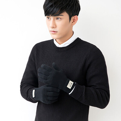 

Couple touch screen gloves men women fall winter outdoor driving plus cashmere warm lovely knitted wool gloves