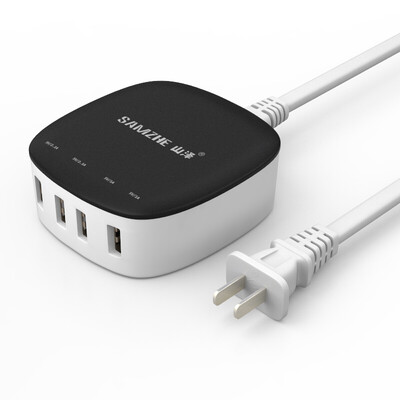 

Shanze (SAMZHE) СЗ-02 4-портового USB высокой мощности многоходового USB зарядного устройство зарядки головка портативное путешествие быстрой зарядка источник Эндрюс Apple, телефон таблетка универсальный адаптер белый