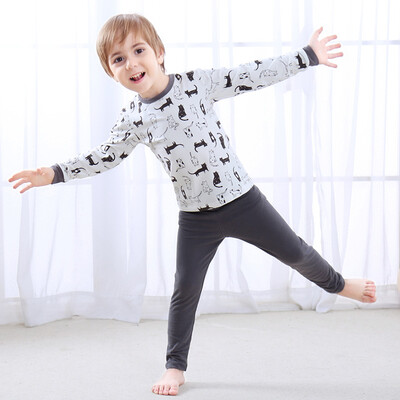 

Xin Song boys&cats home service suit children pajamas suit L133D white gray 90