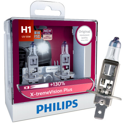 

PHILIPS Car Headlight H1/H4/H7 Auto Front Bulb Automobiles Headlamp Fog Light (2 PCs) 130% Better Beam Performance 3700k