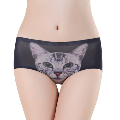 

Zi Yan Lier 3 loaded cat underwear cat head anti-lighting comet human animal sexy seamless underwear female NK258 black skin white code