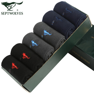 

Seven wolves cotton socks spring&summer comfortable breathable men socks in the tube socks 6 double boxed jacquard 6 double boxed code