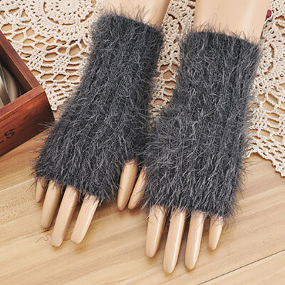 

New autumn winter half finger gloves long haira computer typing arm sets