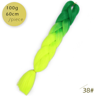 

AISI HAIR 100gpcs 24inch Kanekalon Jumbo Braids Hair Ombre Two Tone Colored Synthetic Hair for Dolls Crochet Hair