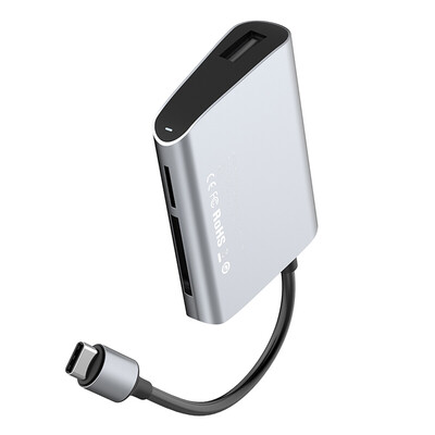 

(Baseus), чтобы наслаждаться типом-c до концентратора концентратора usb-концентратора TF / SD-кард-ридер Apple-конвертер USB-конвертер HUB конвертер глубокого пространства серый