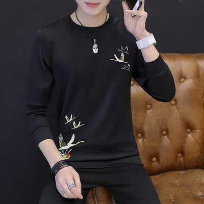 

Autumn new men 's sweater youth fashion men' s long - sleeved men 's casual wear round neck sweater