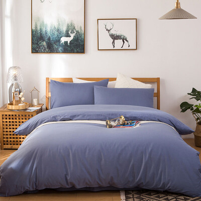 

Yingxin textile three-piece cotton simple dormitory sheets quilt covers three-piece suit 12 meters bed dyeing refers to the fleeting