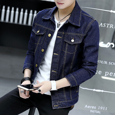 

Casual Men's Denim Jackets Slim Young Autumn Cowboy Tops as a gift for men