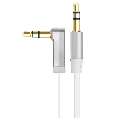 

Kaiboer KBE-SM-13047 35mm stereo audio cable AUX cable straight head - elbow white flat wire 05 m car audio cable